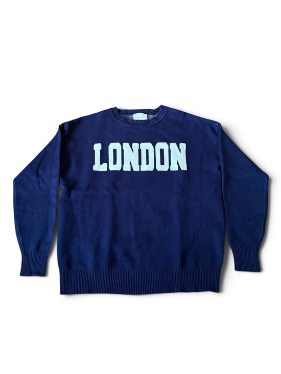 Pink Rose Sweaters - Woman’s Navy Oversized LONDON Sweater size Small